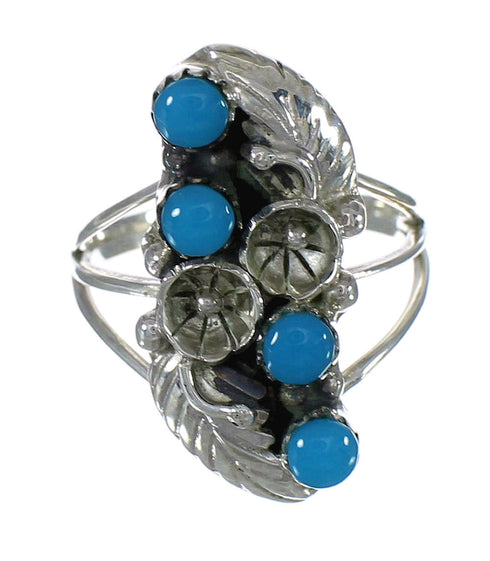 Authentic Sterling Silver Turquoise Southwest Ring Size 6-3/4 FX90956